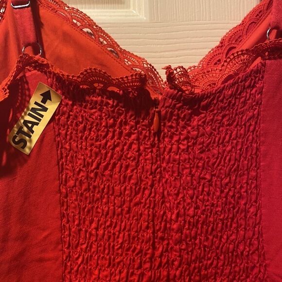 Marchesa Notte Red Tiered Midi Dress - Picture 12 of 13